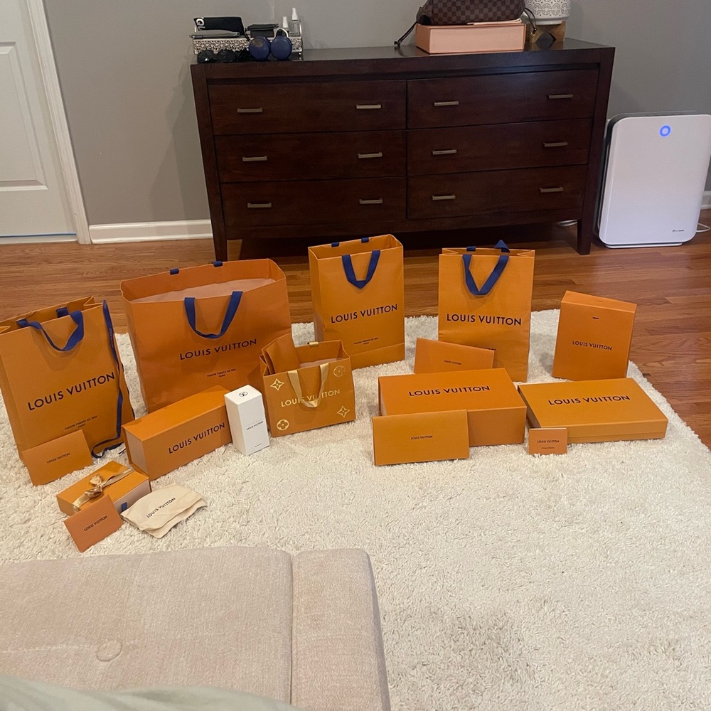 Louis Vuitton Orange and Blue Packaging Set